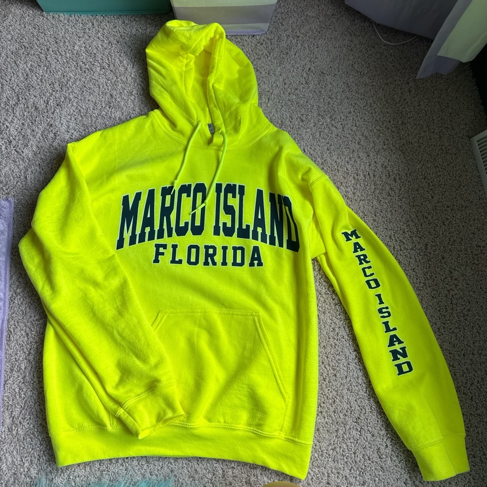 Vibrant Yellow Pullover Hoodie Sweatshirt